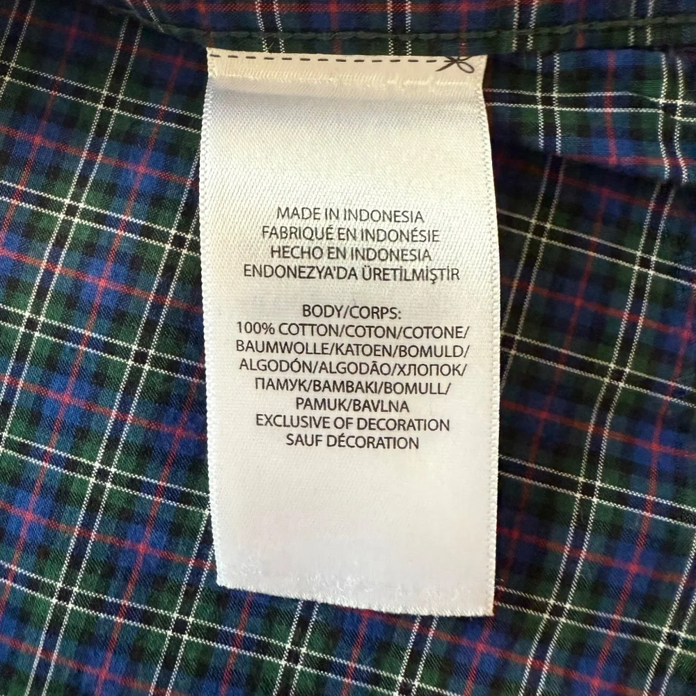 Ralph Lauren Boys Long Sleeve Plaid Cotton Logo‎ Shirt Size L(14/16)